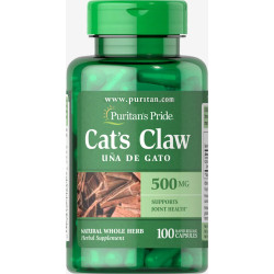 Кошачий коготь 500 мг, Puritan's Pride Cat's Claw, 100 капсул