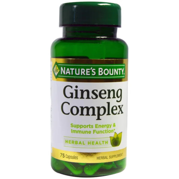 Женьшень, Ginseng Complex, Nature's Bounty, 75 капсул