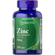 Цинк глюконат 50 мг, Puritan's Pride Zinc, 250 каплет