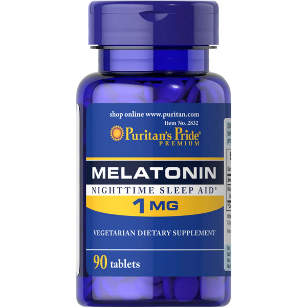 Мелатонін, Melatonin, Puritan's Pride, 1 мг, 90 таблеток