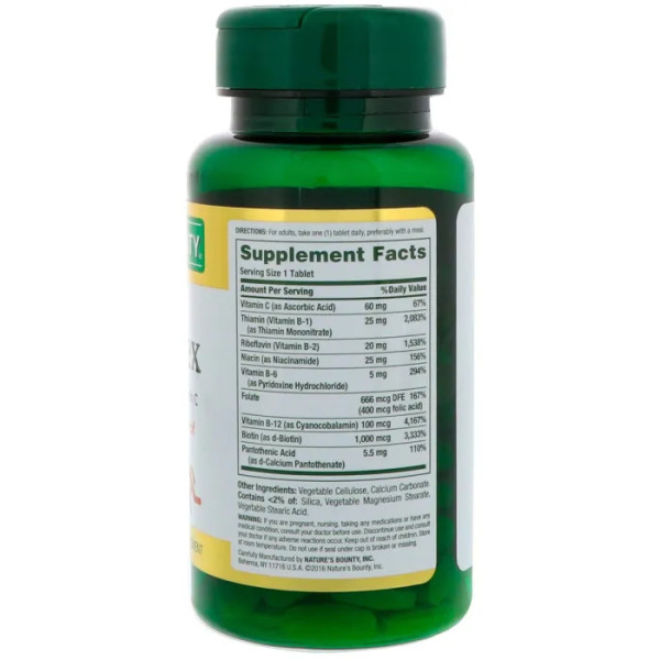 Комплекс вітамінів В з фолієвою кислотою і вітаміном С, Super B-Complex, Nature's Bounty, 150 таблеток