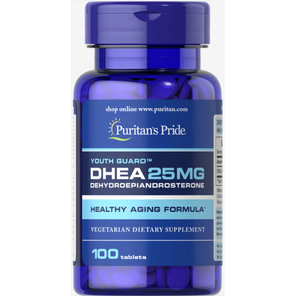 ДГЕА (дегідроепіандростерон), DHEA, Puritan's Pride, 25 мг, 100 таблеток