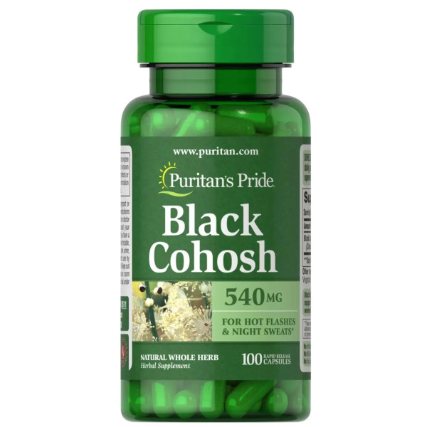 Клопогон гроновидний, Black Cohosh, Puritan's Pride, 540 мг, 100 капсул