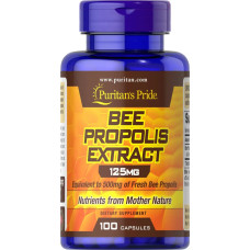 Прополис 125 мг, Puritan's Pride Bee Propolis, 100 капсул