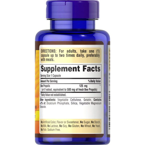 Прополіс, Bee Propolis, Puritan's Pride, 125 мг, 100 капсул