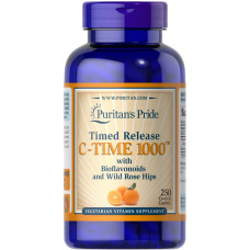 Вітамін C 1000 мг, Puritan's Pride Vitamin C, з шипшиною, 250 каплет