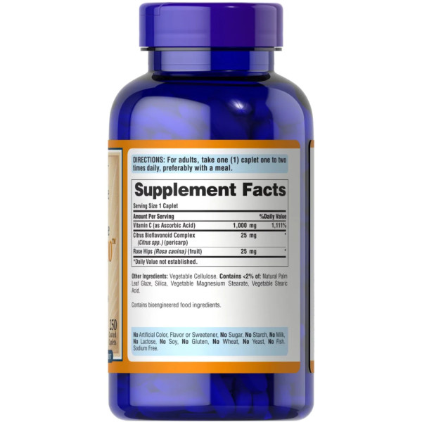 Вітамін С з шипшиною, Vitamin C, Puritan's Pride, 1000 мг, 250 каплет
