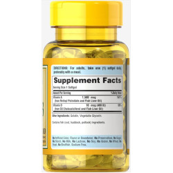 Вітаміни A і D 5000/400 МО, Puritan's Pride Vitamin A&D, 100 гелевих капсул