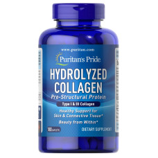 Колаген 1000 мг, Puritan's Pride Hydrolyzed Collagen, гідролізований, 180 каплет