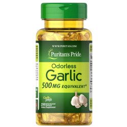 Чеснок без запаха 500 мг, Puritan's Pride Odorless Garlic, 250 гелевых капсул