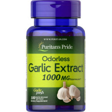 Часник 1000 мг, без запаху, швидке вивільнення, Puritan's Pride Odorless Garlic, 100 м'яких капсул