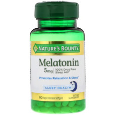 Мелатонин 5 мг, Melatonin Nature's Bounty, 90 капсул