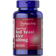 Красный дрожжевой рис 600 мг, Puritan's Pride Red Yeast Rice, 120 капсул