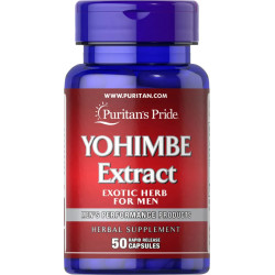 Йохимбе экстракт 1000 мг быстрого высвобождения, Puritan's Pride Yohimbe Extract, 50 капсул