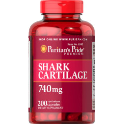 Акулий хрящ 740 мг, Puritan's Pride Shark Cartilage, 200 капсул