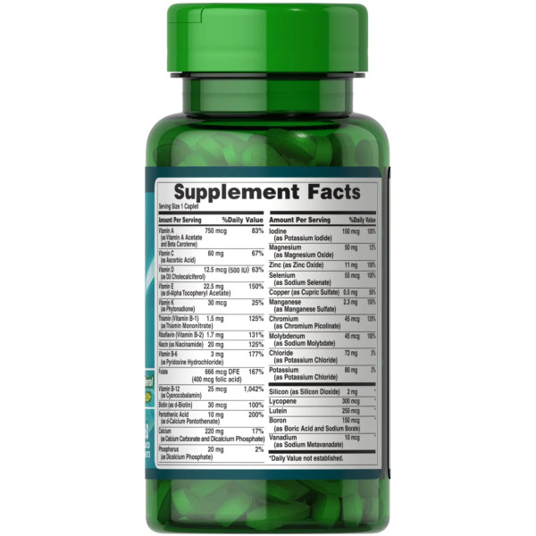 Мультивітаміни і мінерали 50+, ABC Plus Senior Multi, Puritan's Pride, без заліза, 60 капсул