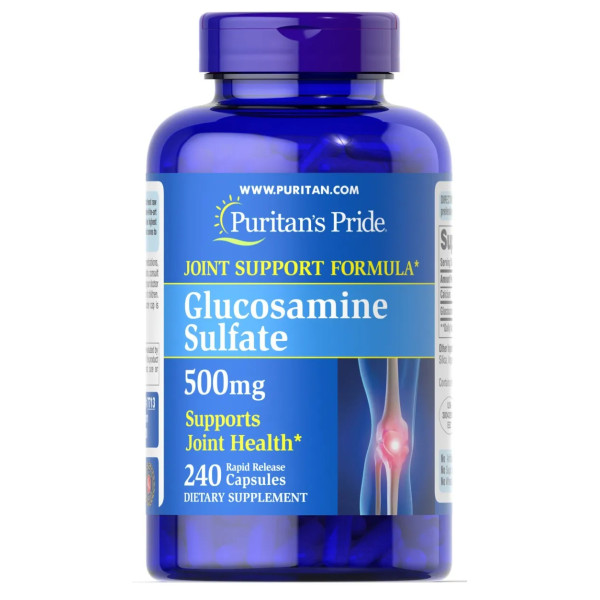 Глюкозамін сульфат, Glucosamine Sulfate, Puritan's Pride, 500 мг, 240 капсул