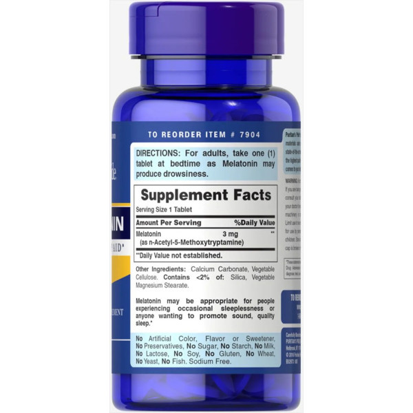 Мелатонін, Melatonin, Puritan's Pride, 3 мг, 240 таблеток
