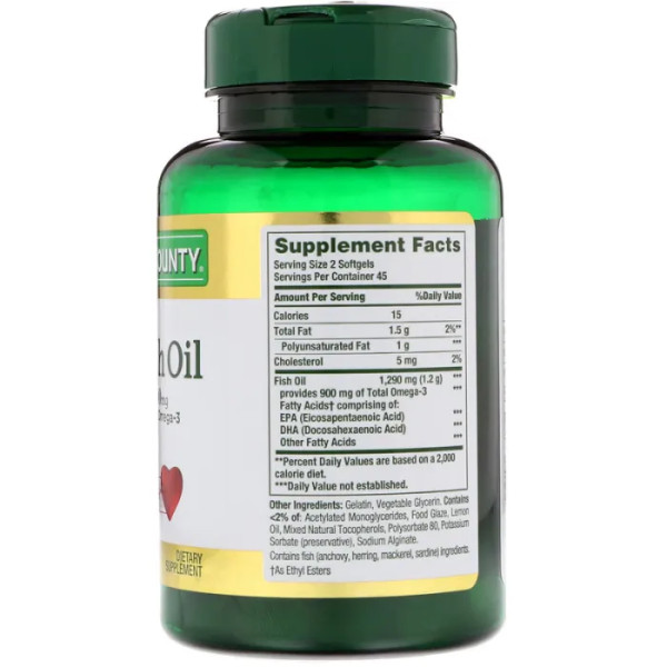 Риб'ячий жир, Mini Fish Oil, Nature's Bounty, 1290 мг, 90 капсул з міні покриттям