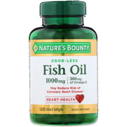 Рыбий жир в капсулах без запаха 1000 мг, Nature's Bounty Fish Oil, 120 капсул с покрытием