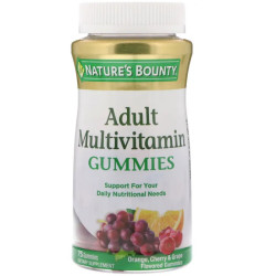 Мультивитамины с В12 и витамином С для взрослых, Nature's Bounty Multivitamin Gummies, 75 конфет