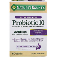 Пробіотик, Nature's Bounty Ultra Strength Probiotic 10, 60 капсул