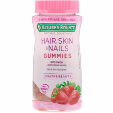 Вітаміни для волосся шкіри та нігтів жувальні полуниці, Hair Skin & Nails Gummies Nature's Bounty Optimal Solutions, 80 цукерок