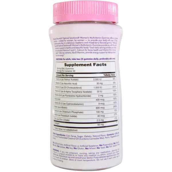 Мультивітаміни для жінок, Women's Multivitamin, Nature's Bounty, малина, 80 жувальних цукерок