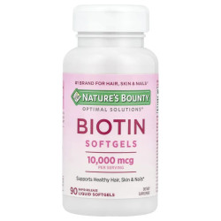 Биотин 10000 мкг, Nature's Bounty Biotin Softgels, 90 быстродействующих гелевых капсул