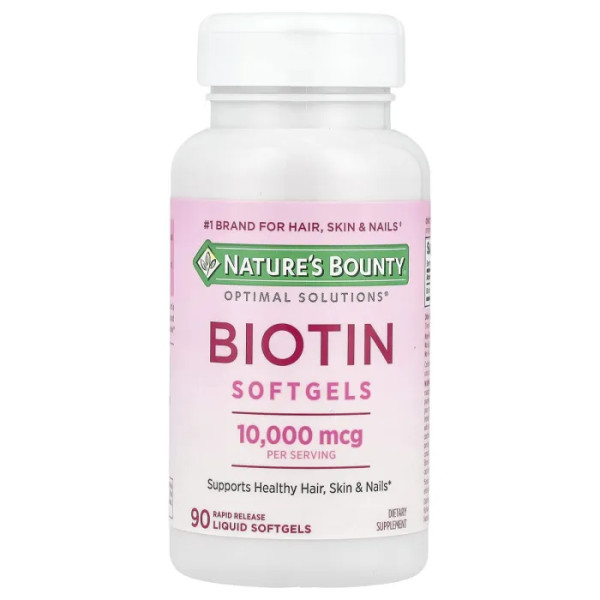 Біотин, Biotin Softgels, Nature's Bounty, 10,000 мкг, Біотин, Biotin, Nature's Bounty, 10,000 мкг, 90 швидкодіючих гелевих капсул