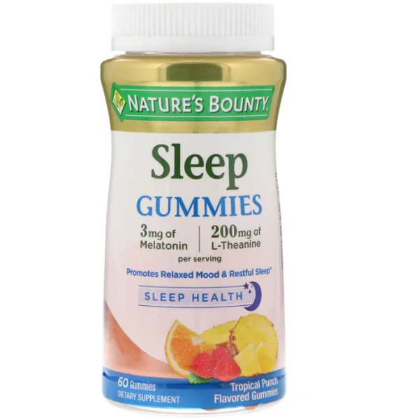 Комплекс для сну, Sleep Gummies, Nature's Bounty, смак тропічного пуншу, 60 жувальних таблеток