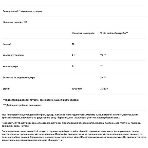 Біотин, Biotin Gummies, Nature's Bounty, смак винограду, апельсина та вишні, 1000 мкг, 110 жувальних цукерок
