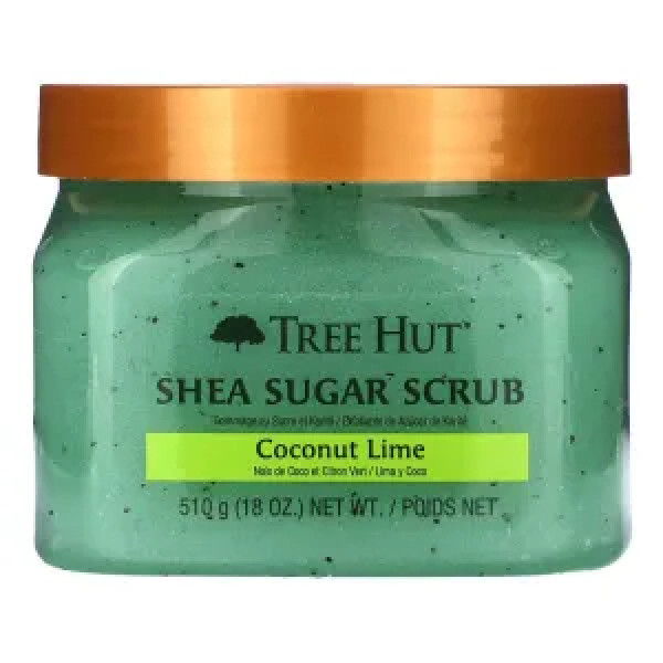Цукровий скраб для тіла, Shea Sugar Scrub, Tree Hut, лайм\/кокос, 510 г