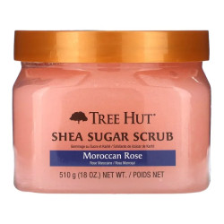 Сахарный скраб для тела, Shea Sugar Scrub, Tree Hut, марокканская роза, 510 г