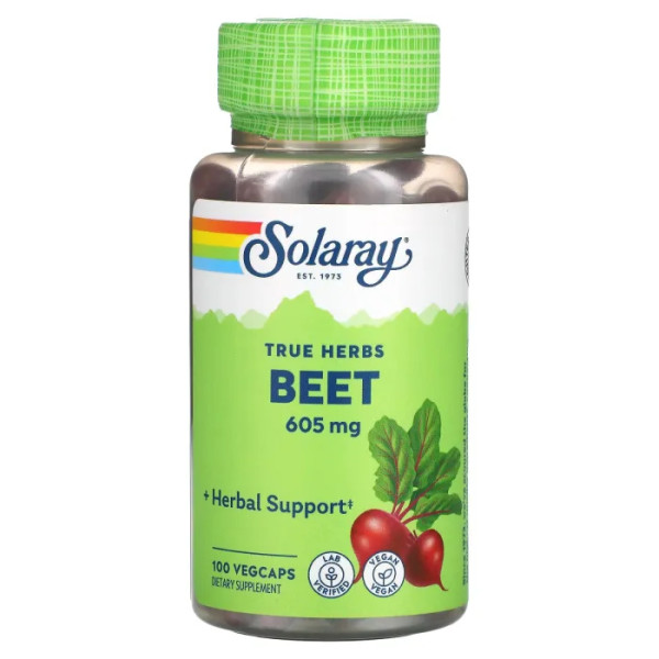 Свекла, Beet Root, Solaray, 605 мг, 100 капсул