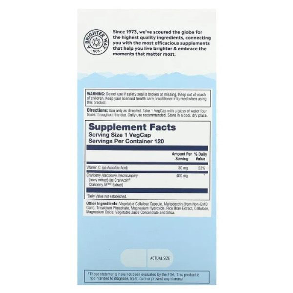 Журавлина, CranActin, Solaray, екстракт, 120 капсул