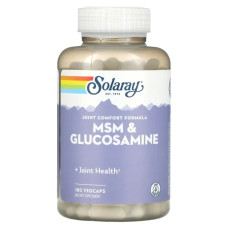 МСМ + глюкозамин, Solaray MSM & Glucosamine, 180 капсул