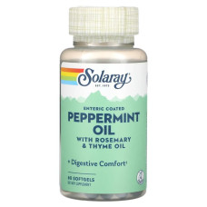 Олія перцевої м'яти, Solaray Peppermint Oil, 60 гелевих капсул