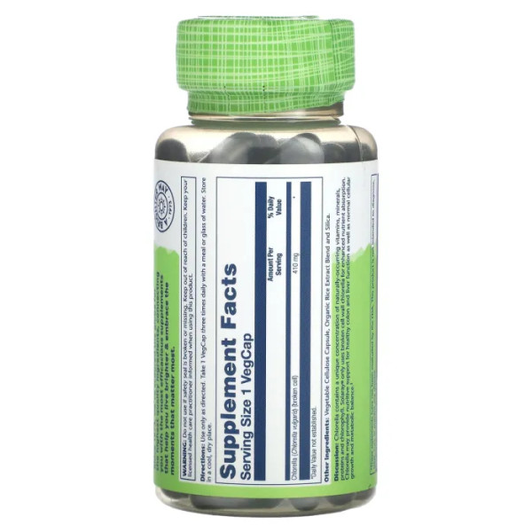 Хлорелла, Broken Cell Chlorella, True Herbs, Solaray, 410 мг, 100 вегетаріанських капсул