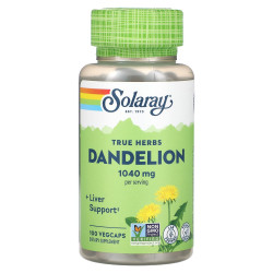 Одуванчик 520 мг, Dandelion True Herbs Solaray, 100 вегетарианских капсул