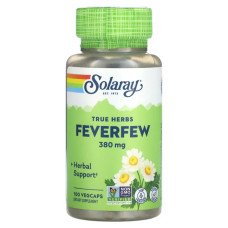 Пиретрум 380 мг, Feverfew True Herbs Solaray, 100 вегетарианских капсул