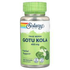 Готу кола 450 мг, Solaray True Herbs Gotu Kola, 100 вегетарианских капсул