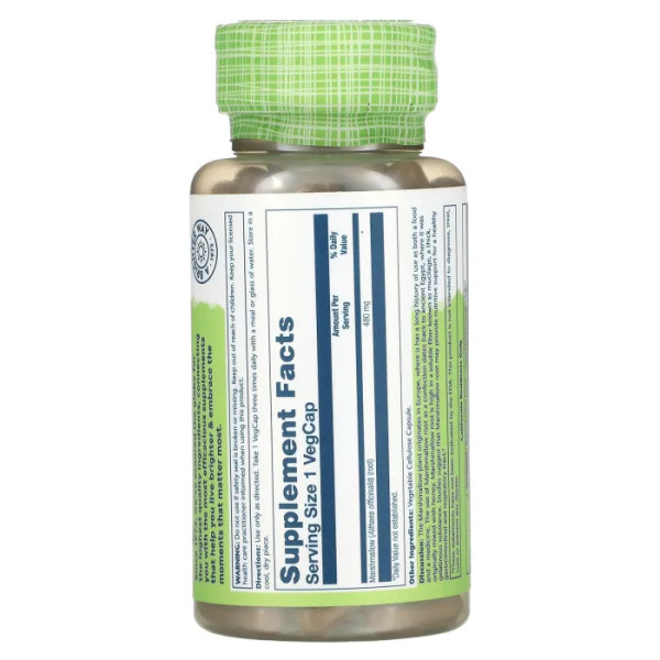 Корінь алтея, Marshmallow, Solaray, 480 мг, 100 капсул