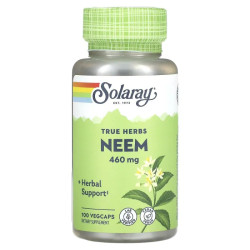Ним 460 мг, Solaray True Herbs Neem, 100 вегетаріанських капсул