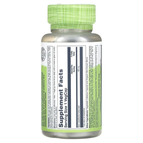 Нім, Neem, True Herbs, Solaray, 460 мг, 100 вегетаріанських капсул