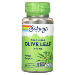 Лист оливы 410 мг, Solaray True Herbs Olive Leaf, 100 вегетарианских капсул