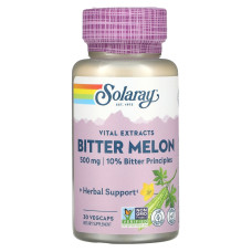 Екстракт гіркої дині 500 мг, Bitter Melon Solaray, 30 капсул