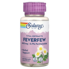 Пиретрум 400 мг, Solaray Vital Extracts Feverfew, 60 вегетарианских капсул