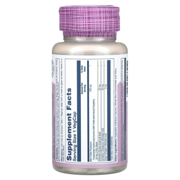 Фітосома розторопші, Milk Thistle Phytosome, Vital Extracts, Solaray, 60 вегетаріанських капсул