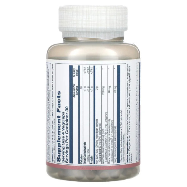 Фітоестрогени, Phytoestrogen, Solaray, з диким ямсом, клопогоном чорним та донг-кваєм, 120 вегетаріанських капсул.